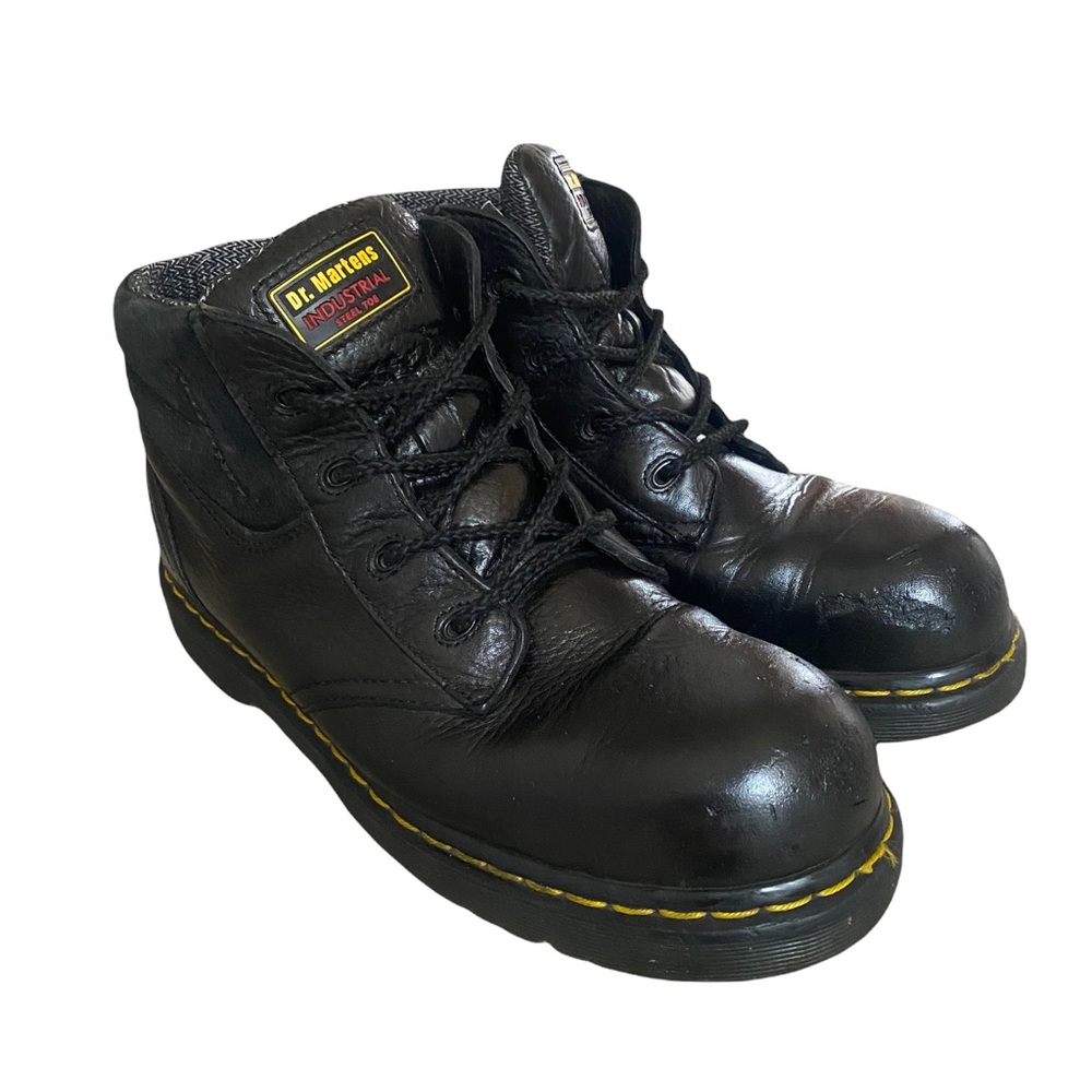Dr. Martens men industrial steel toe combat boots size 10